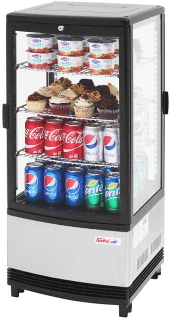 Turbo Air – 17″ Diamond Show Case Glass Sided Pass-Thru Countertop Display Refrigerator – CRT-77-2R-N (ETA 5-6 Weeks)