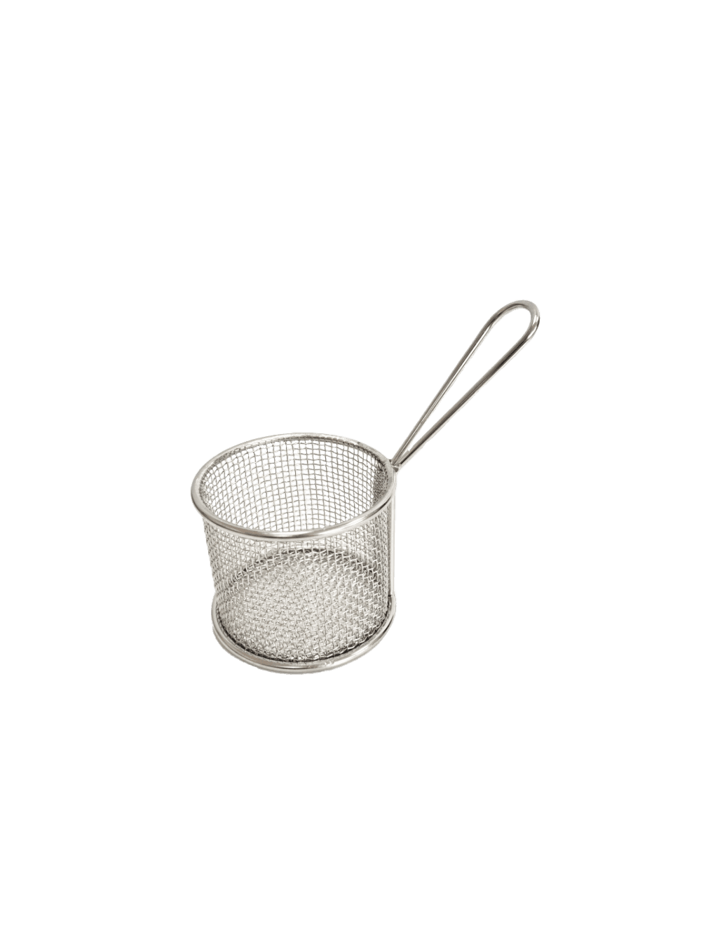 3-3/4″ x 2-7/8″ Round Stainless Steel Mini Serving Basket