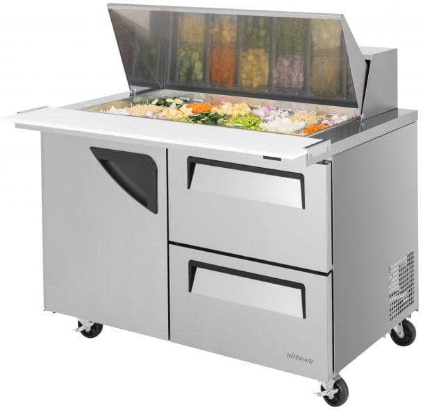 Turbo Air – 48″ Mega Top Refrigerated Sandwich Prep Table with 1 Door and 2 Drawers – TST-48SD-18-D2-N (ETA 5-6 Weeks)