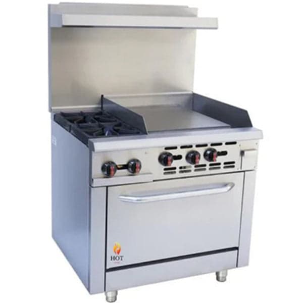 HOTZONE – 24″ CHARBROILER WITH 12″ GRIDDLE RANGE 36″