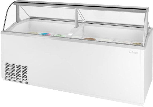 Turbo Air – 91″ White Low Curved Glass Ice Cream Dipping Cabinet – TIDC-91W-N (ETA 5-6 Weeks)