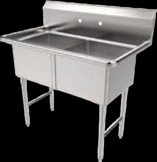 ATS MET 2-Compartment Prep Sink, Without Drain Board, 42" W x 24" D