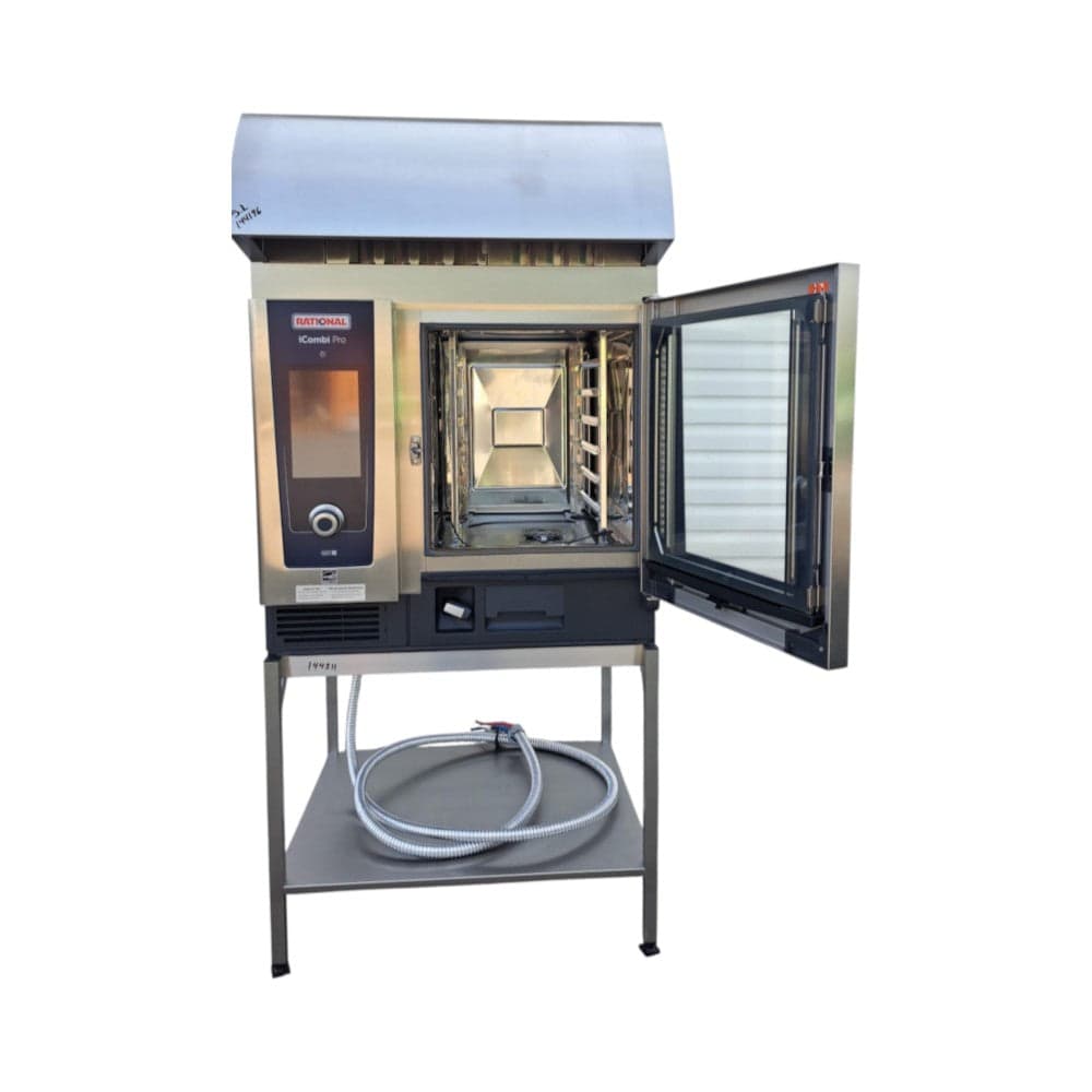 Rational LM100BE iCombi Pro 6-half size with Vented Hood and Stand