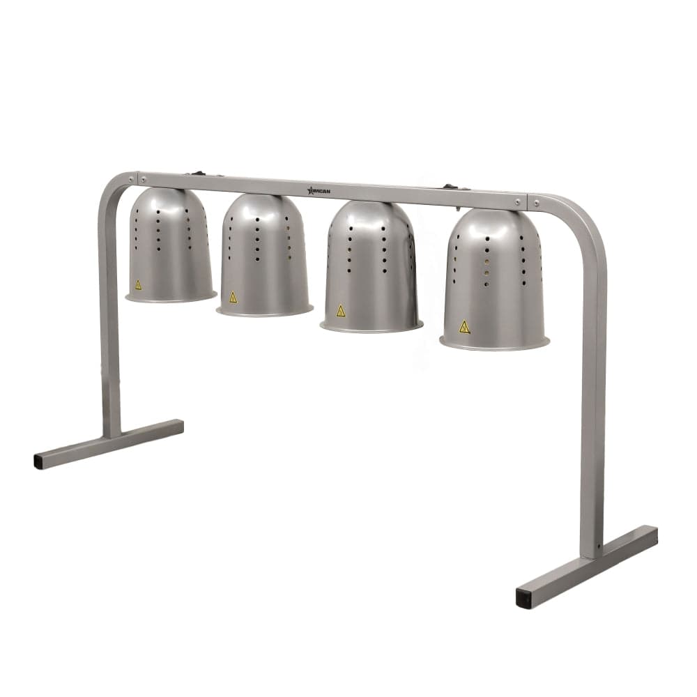 4-Bulb Commercial Portable Heat Lamp, Silver - 4 x 250W, 110V/60Hz/1Ph
