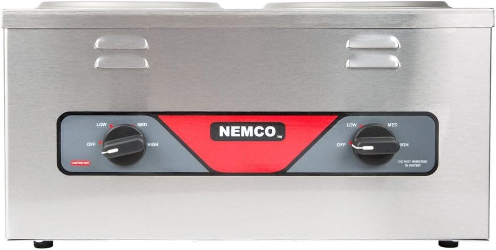 Nemco - 120V 4 QT Double Well Countertop Cooker Warmer with Insets, Cover and Ladle - 6120A-CW-ICL (ETA 4-6 Weeks)