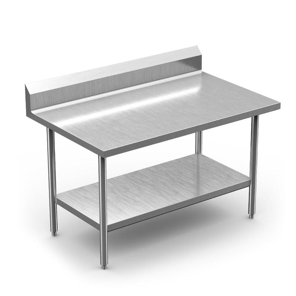 Winholt 30″ x 48″ All Welded Stainless Steel Knock-Down Table with Backsplash and Undershelf – DTSBB-3048-HKD