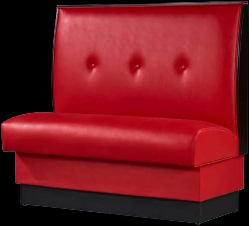 ATS William QuickShip Booth, 3-Button Back, Single, 42" H x 46" L, Deep Red