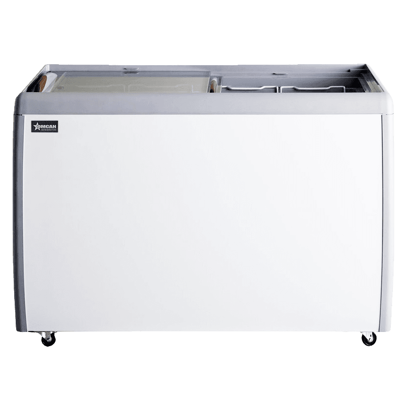 50" Two (2) Door Ice Cream Display Chest Freezer with Flat Glass Top, 13.1 cu.ft. (370 L)