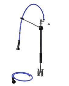 HIMI Products – Instinct Pre-Rinse Faucet Unit with 54″ Hose, Wall Mount Bracket, Vacuum Breaker, 6′ Extension Hose & 4″ Deck Mount Base Faucet – IF5402-4D