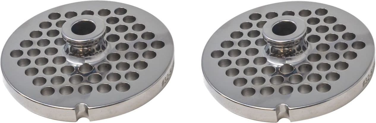 European Style #32 stainless steel plate with hub, 8mm (5/16″) – one notch/ round