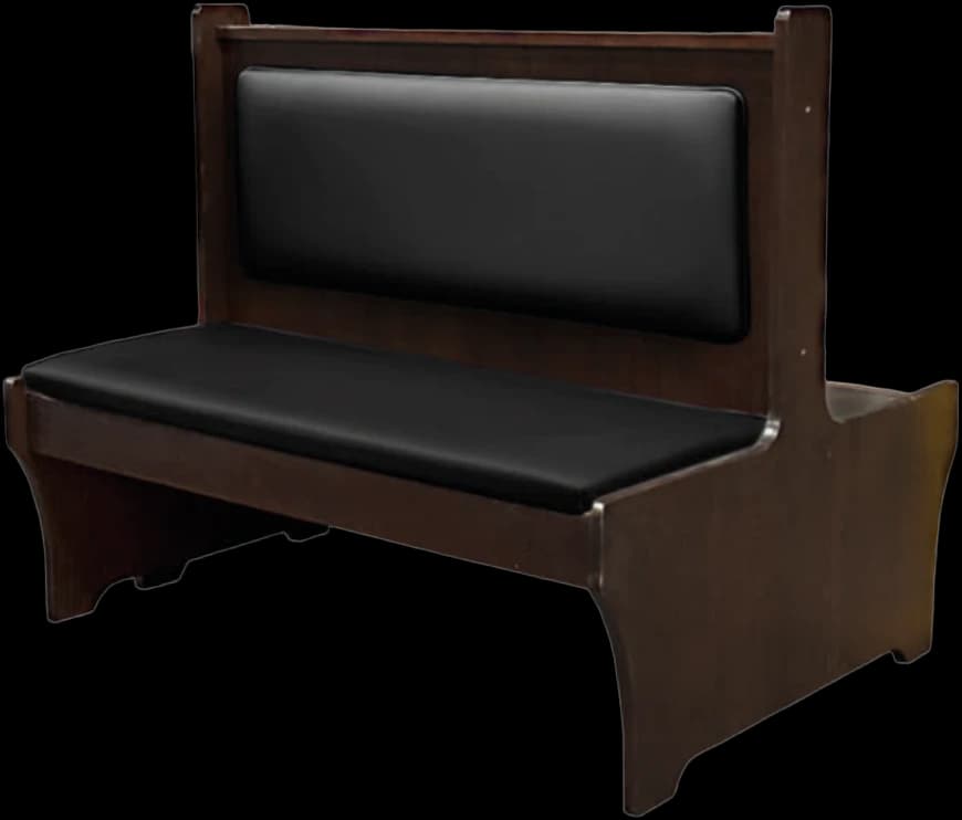ATS Mission Style Wood Booth, Double, 72" L, Padded Seat and Back