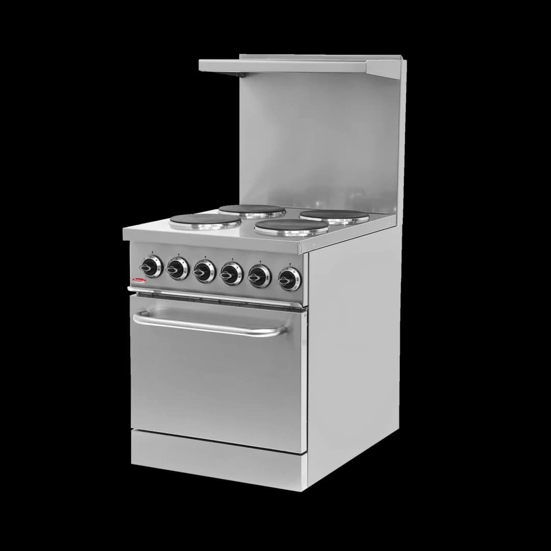 BakeMax BMPLS7KE021 Commercial Floor Model 24” Wide 4 Burner Electric Range