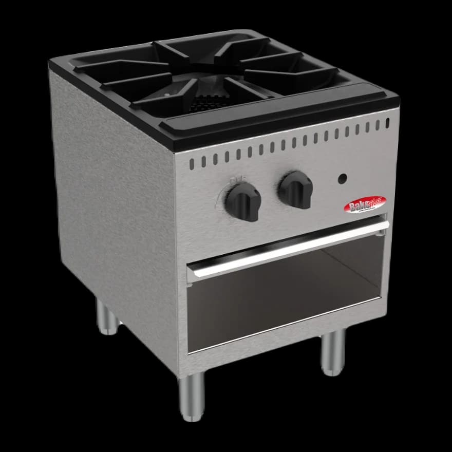 BakeMax America BASPS001 Commercial Countertop Single Burner Manual Gas Stock Pot