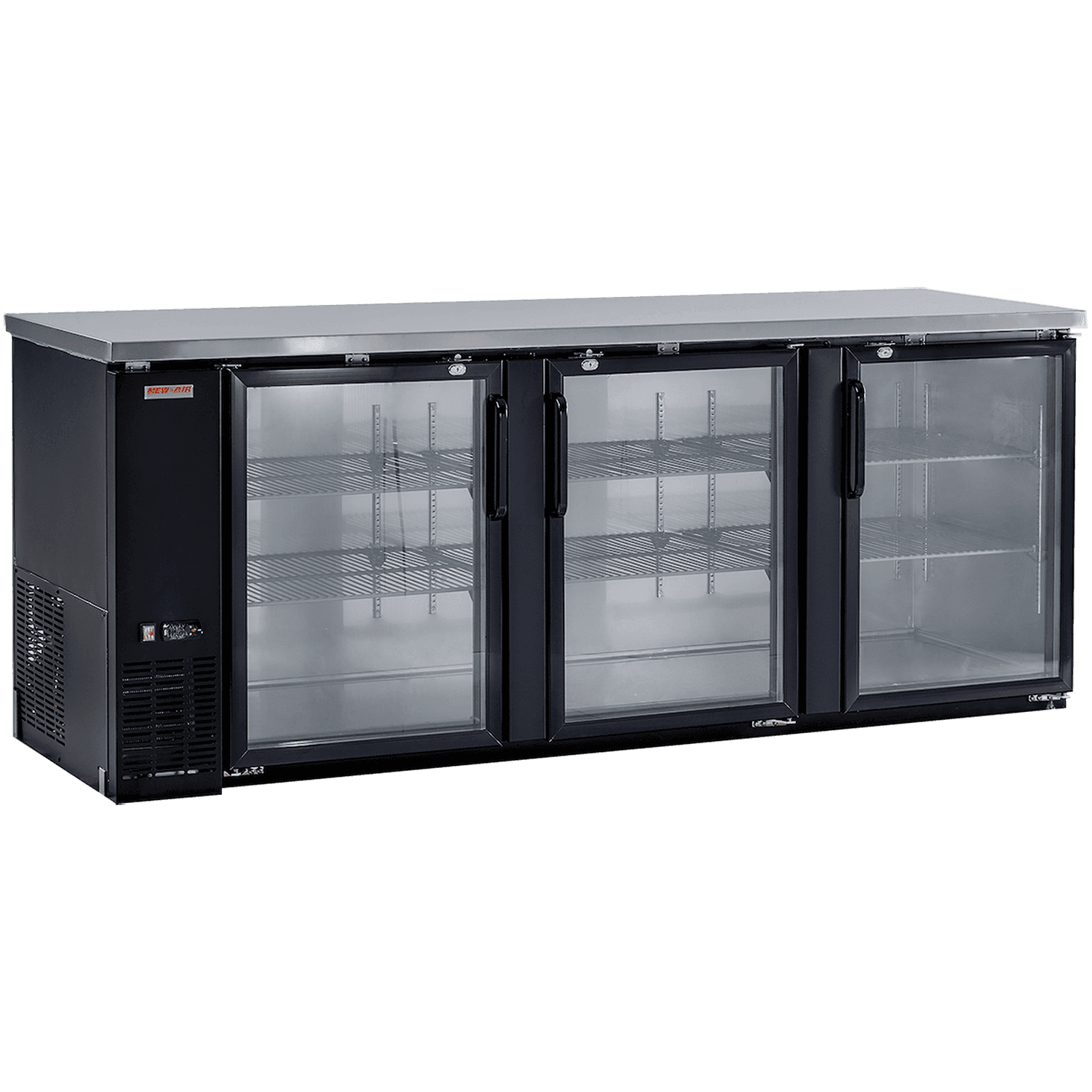 New Air NBB-90-SG 90″ Glass 3-Door Back Bar Refrigerator