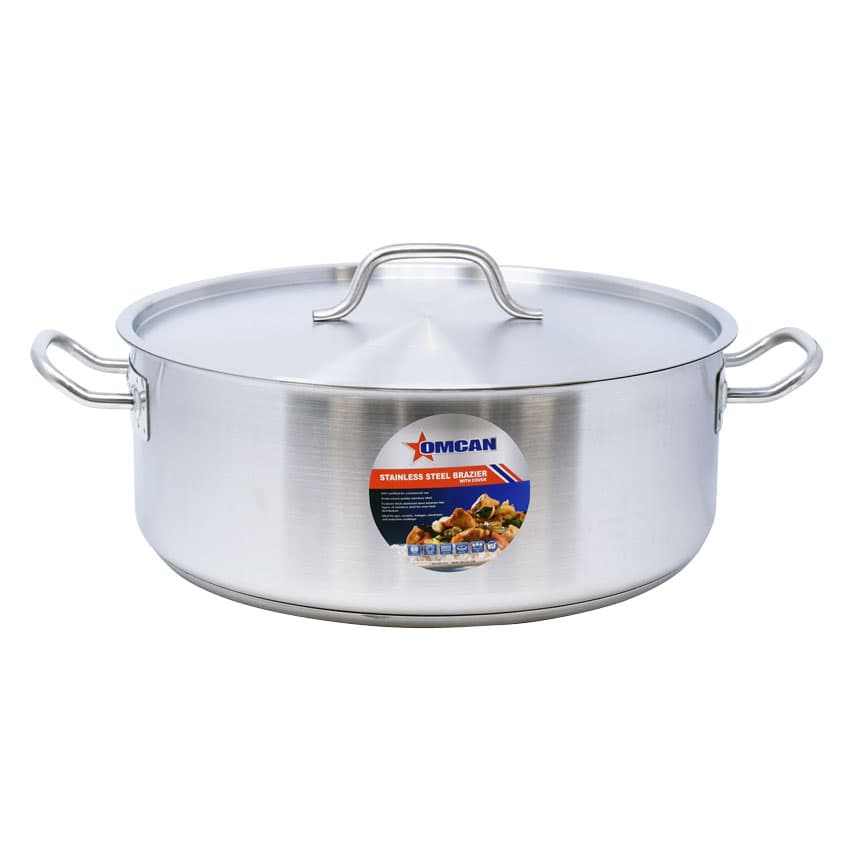 20 qt Stainless Steel Brazier with Lid
