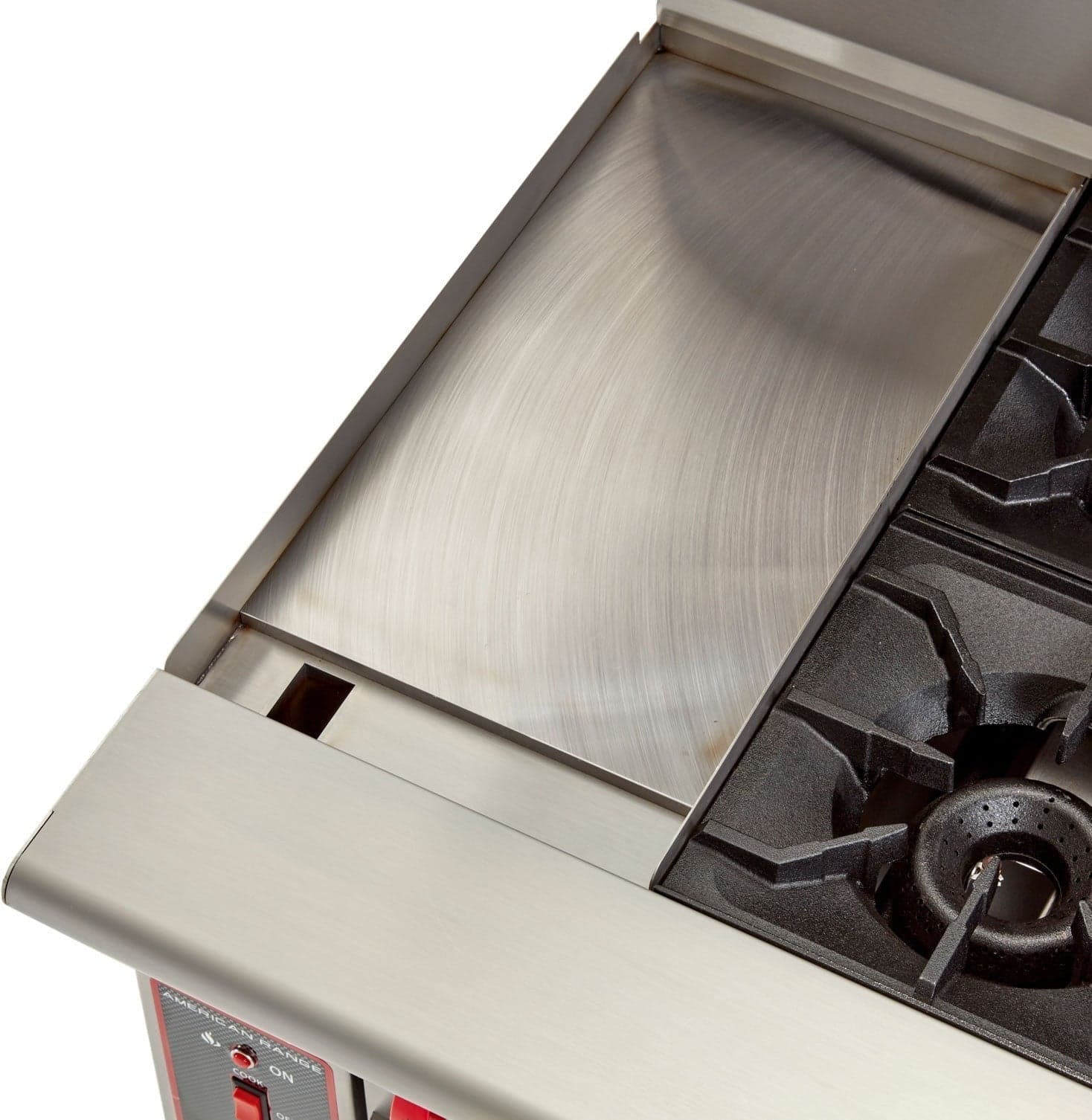 American Range - 24" Stainless Steel Restaurant Range With 12" Griddles, 2 Burners And 20" Storage Base - AR-12G-2B-SB