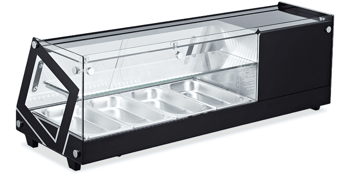 45″ Refrigerated Sushi Showcase with Flat Glass, 1.55 cu.ft. (44 L), Black