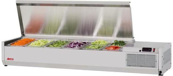 Turbo Air – E-Line 59″ Stainless Steel Refrigerated Countertop Salad Prep Table – CTST-1500-13-N (ETA 5-6 Weeks)