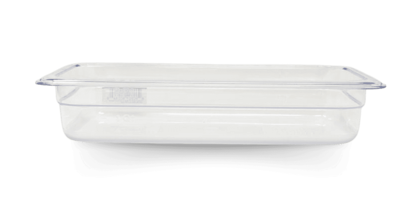 GN 1/3 Third-size Polycarbonate Clear Food Pan, 2 1/2″ Deep