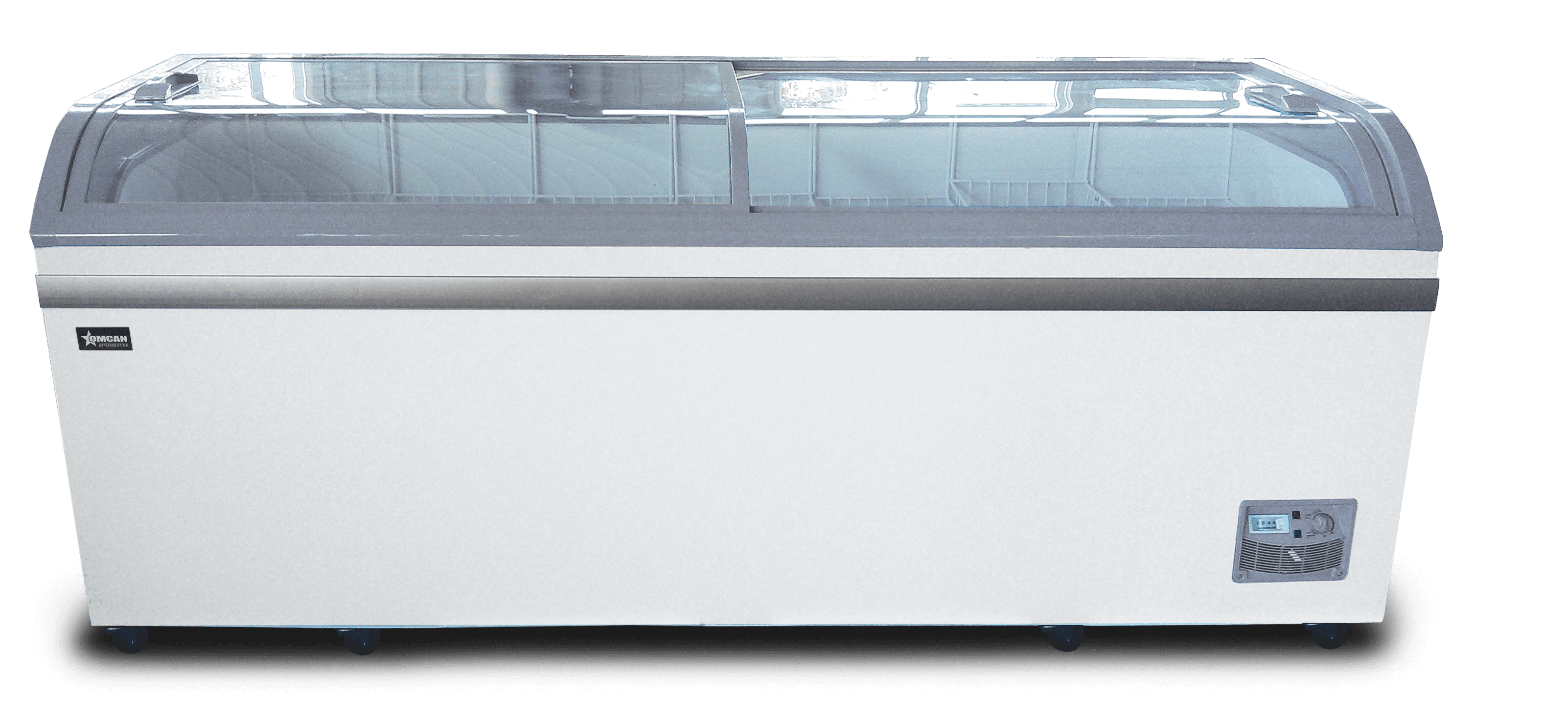 79″ Two (2) Door Ice Cream Display Chest Freezer with Curved Glass Top, 24.72 cu.ft. (700 L)