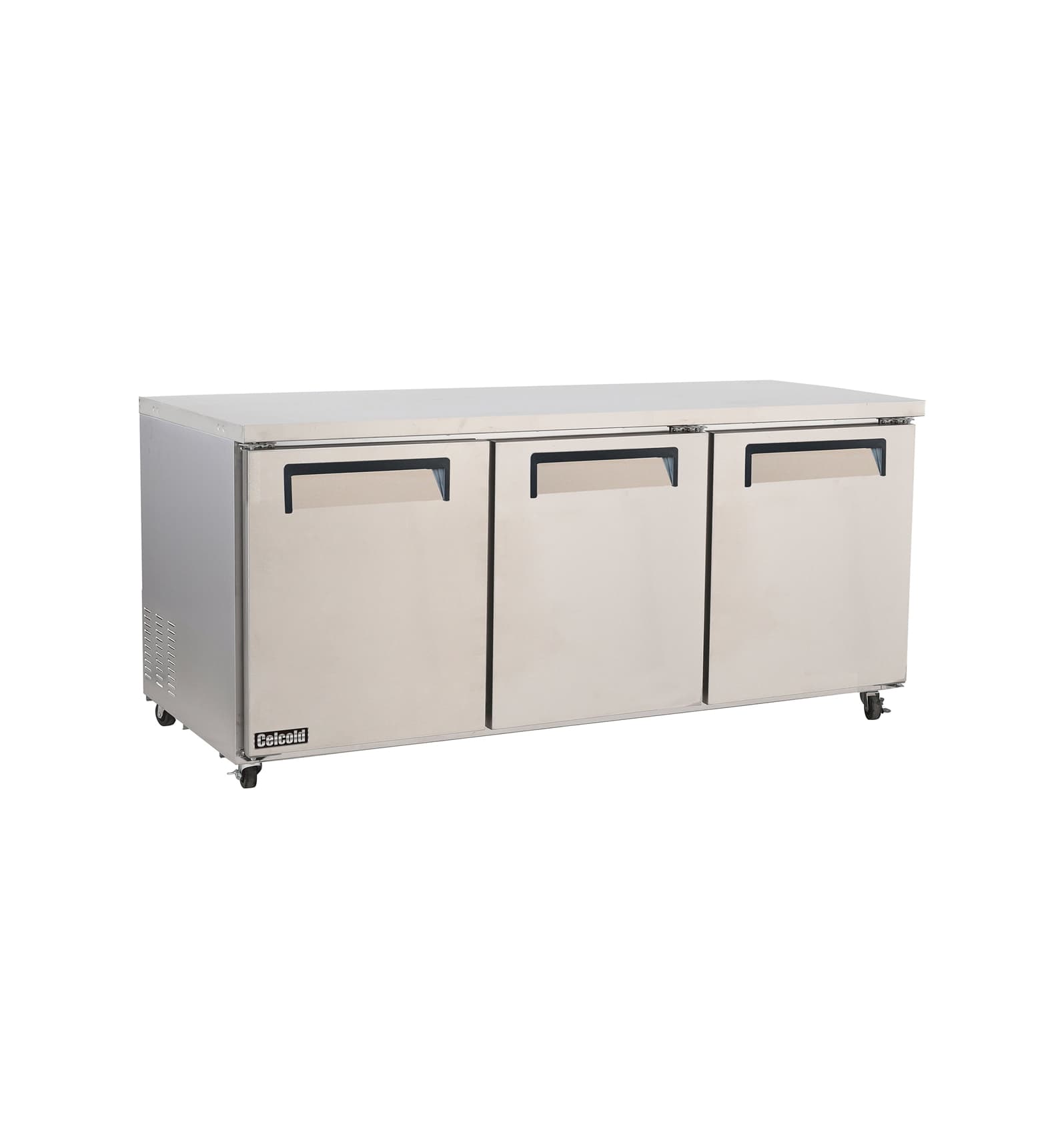 Celcold – Under Counter Freezer, reach in, three-section, rear mount self-contained refrigeration, 1 – CUC72FA