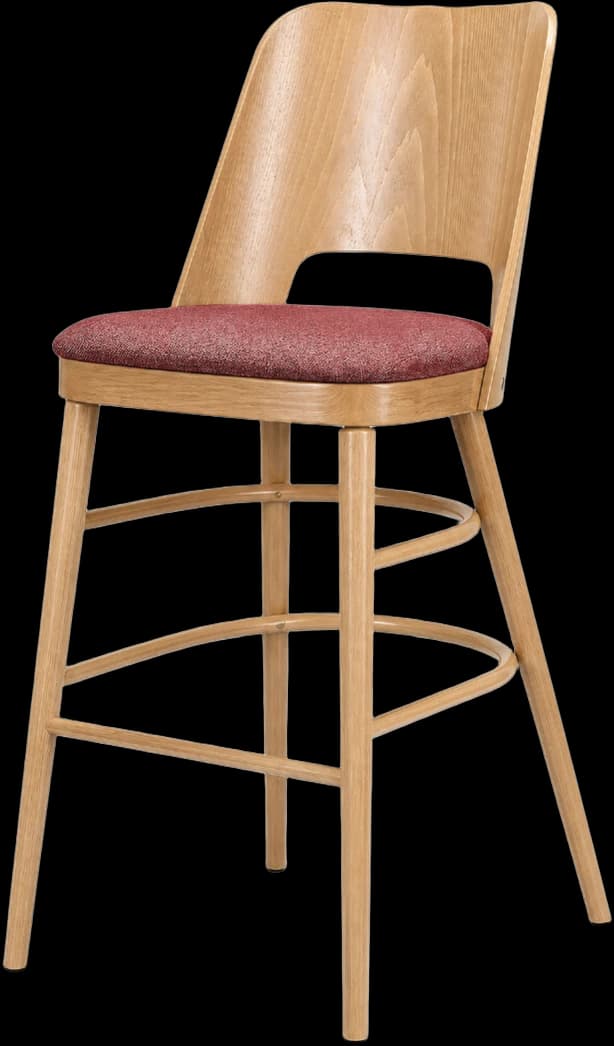 ATS AR-570-BS Curved Wood Back Barstool