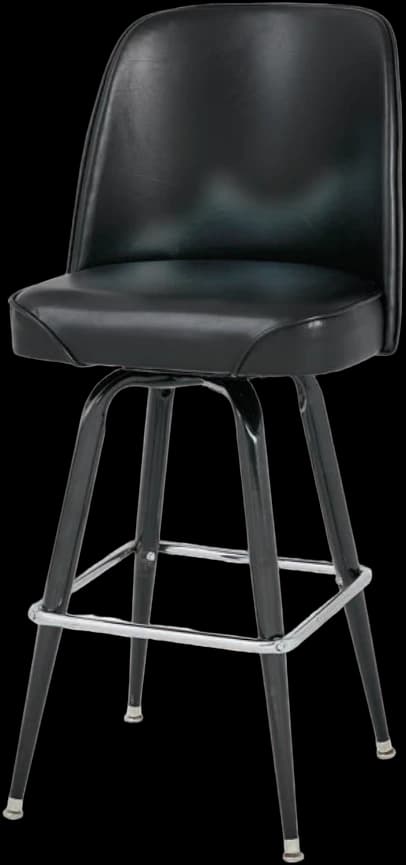 ATS SR-4J Jumbo Bucket Seat Swivel Barstool, Gloss Black Frame, Seat Unattached