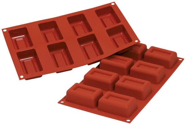 Silikomart – 2.8" x 1.7" x 1" Silicone 8 Compartment Big Lingotto Baking Mold – SF090