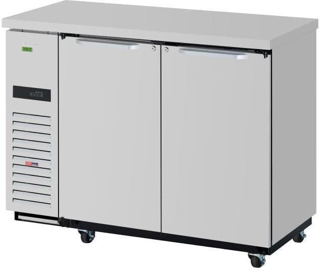 Turbo Air - Super Deluxe 49.2" Silver Narrow Back Bar Cooler with 2 Solid Doors - TBB-24-48SSD-N6 (ETA 5-6 Weeks)