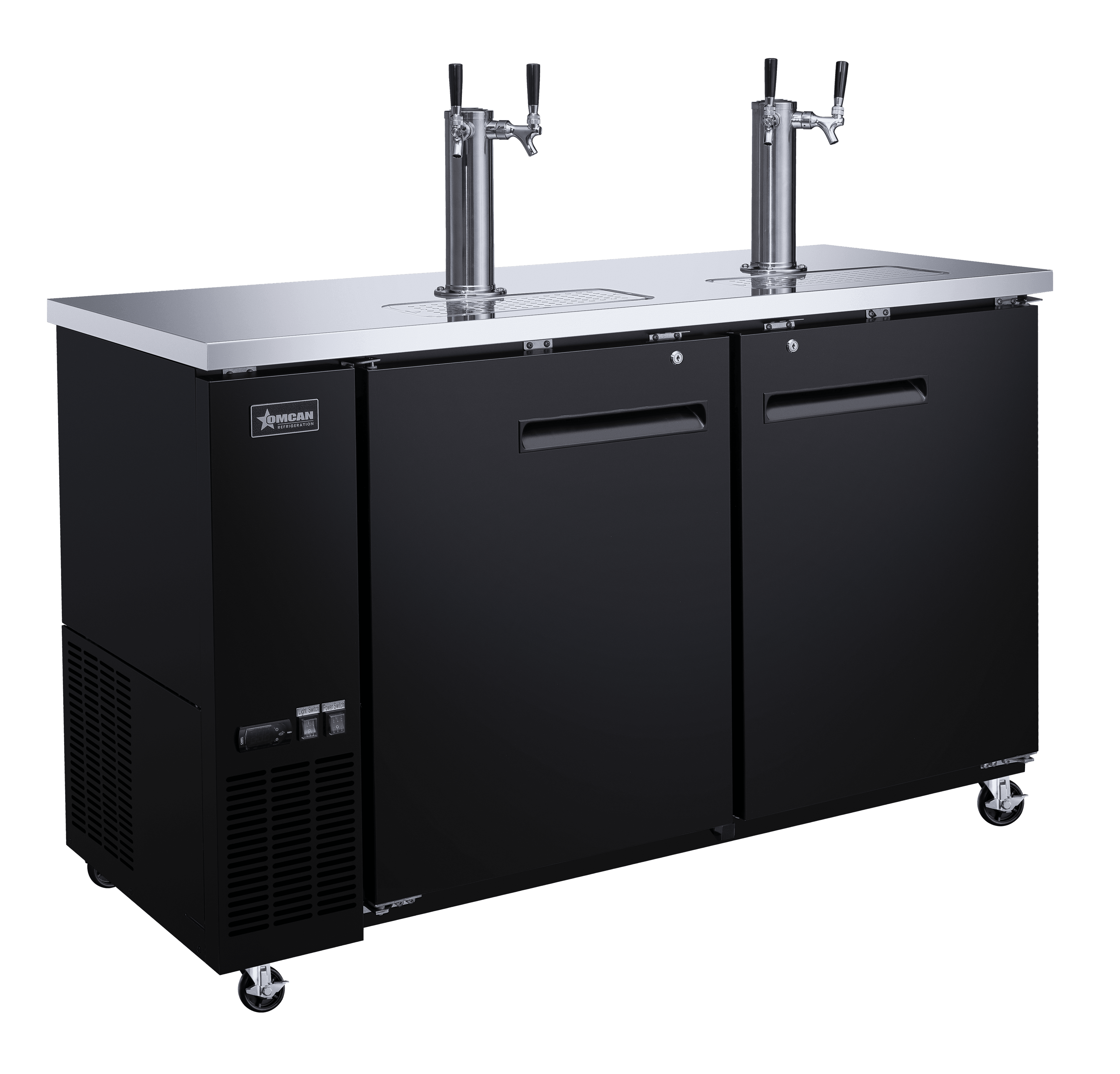 61″ Two (2) Door Kegerator / Beer Dispenser with 2 Taps, 15.8 cu.ft. (446 L)