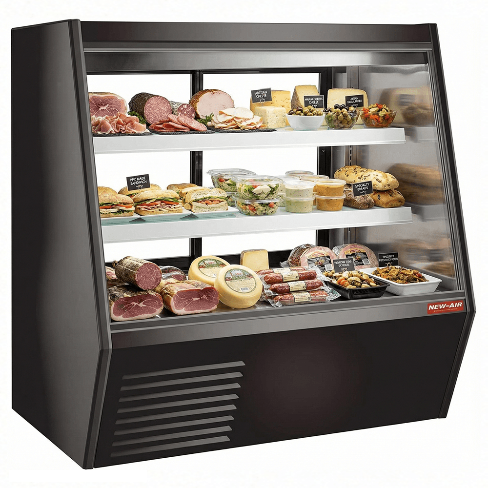 New Air NDDC-60-GCC 60″ Curved Glass Gravity Coil Refrigerated Deli Case