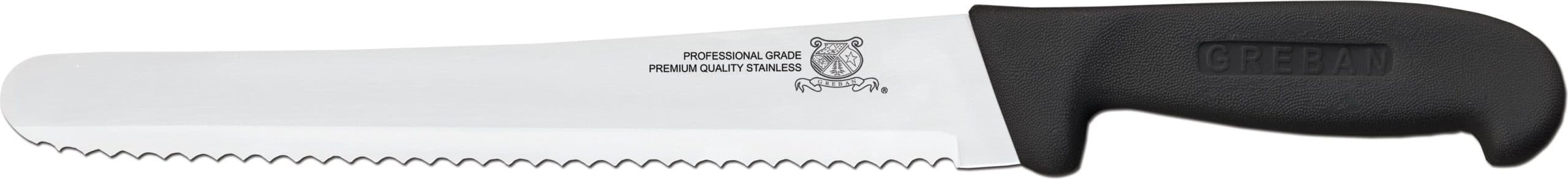 10" Slicer Curved Serrated Knife with Black Polypropylene Handle