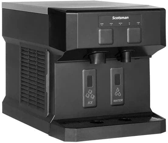 Scotsman HID207AX-1 16″ Meridian Touch-Free Air Cooled Compact Countertop Nugget Ice Machine and Water Dispenser – 196 Lbs.