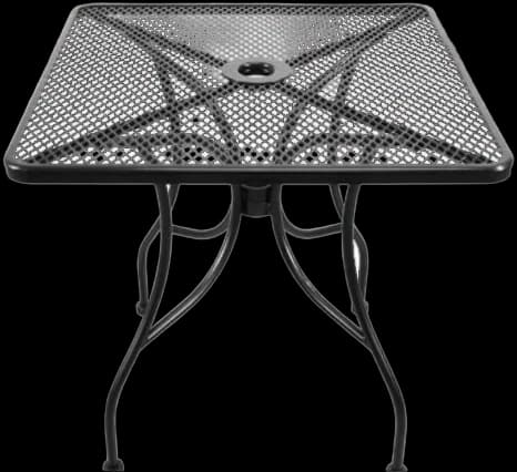 ATS Circle Perforated Metal Outdoor Table Top, 36" x 36", Black