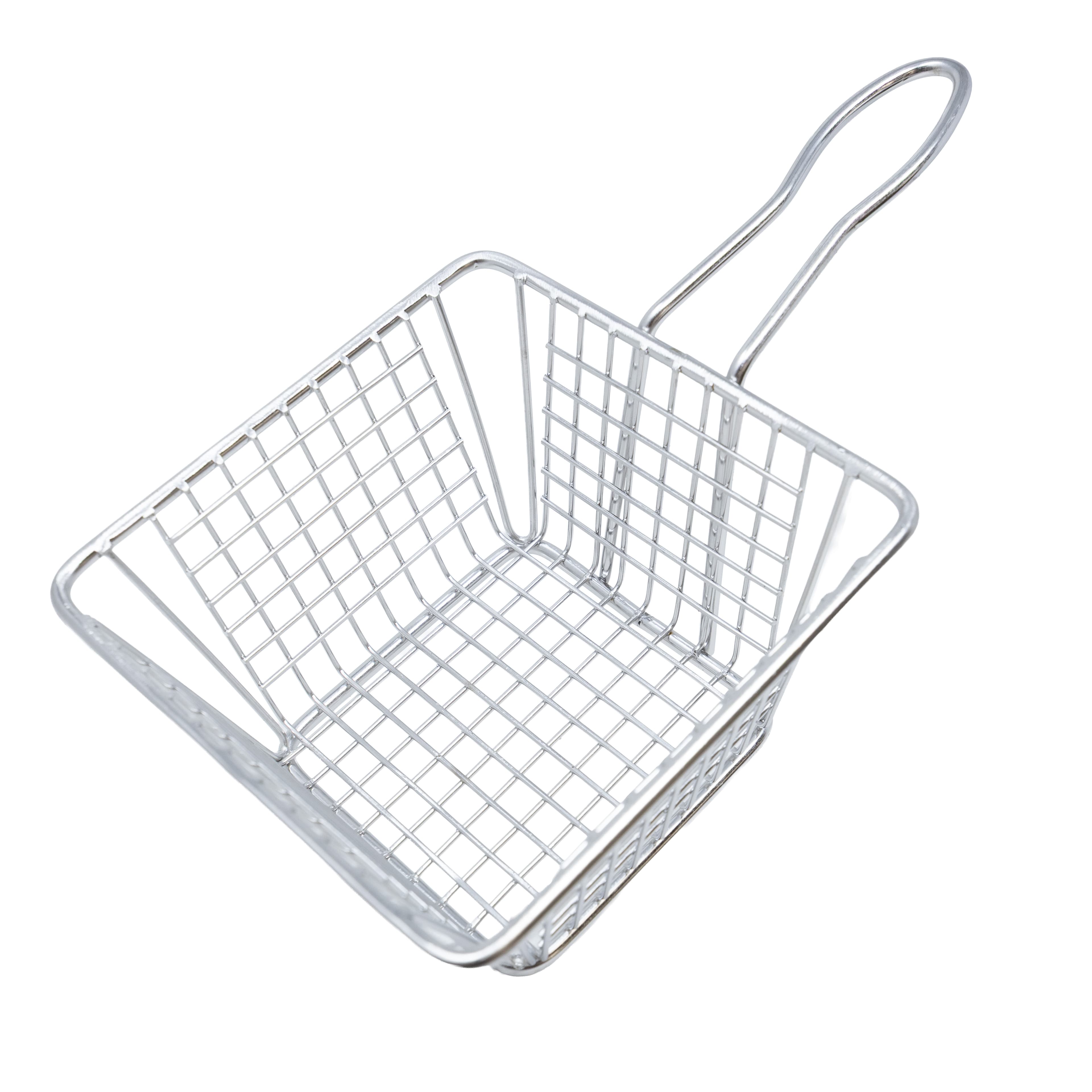 5″ x 5″ x 3″ Square Stainless Steel Mini Serving Basket