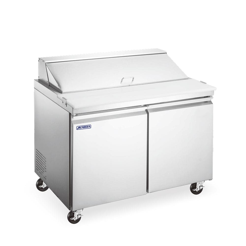 Aurora 47″ Two (2) Door Mega Refrigerated Prep Table, 9.5 cu.ft. (269 Liter), Stainless Steel
