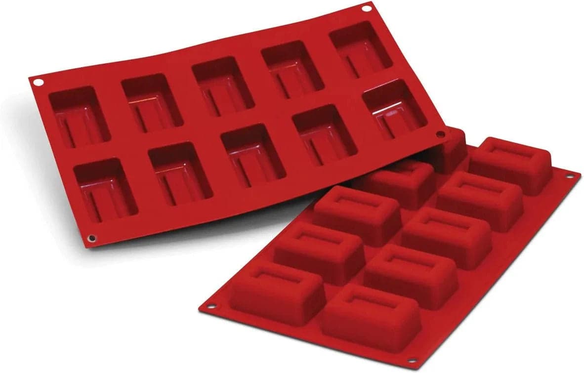 Silikomart – 2.2" x 1.4" x 0.9" Silicone 10 Compartment Medium Lingotto Baking Mold – SF091