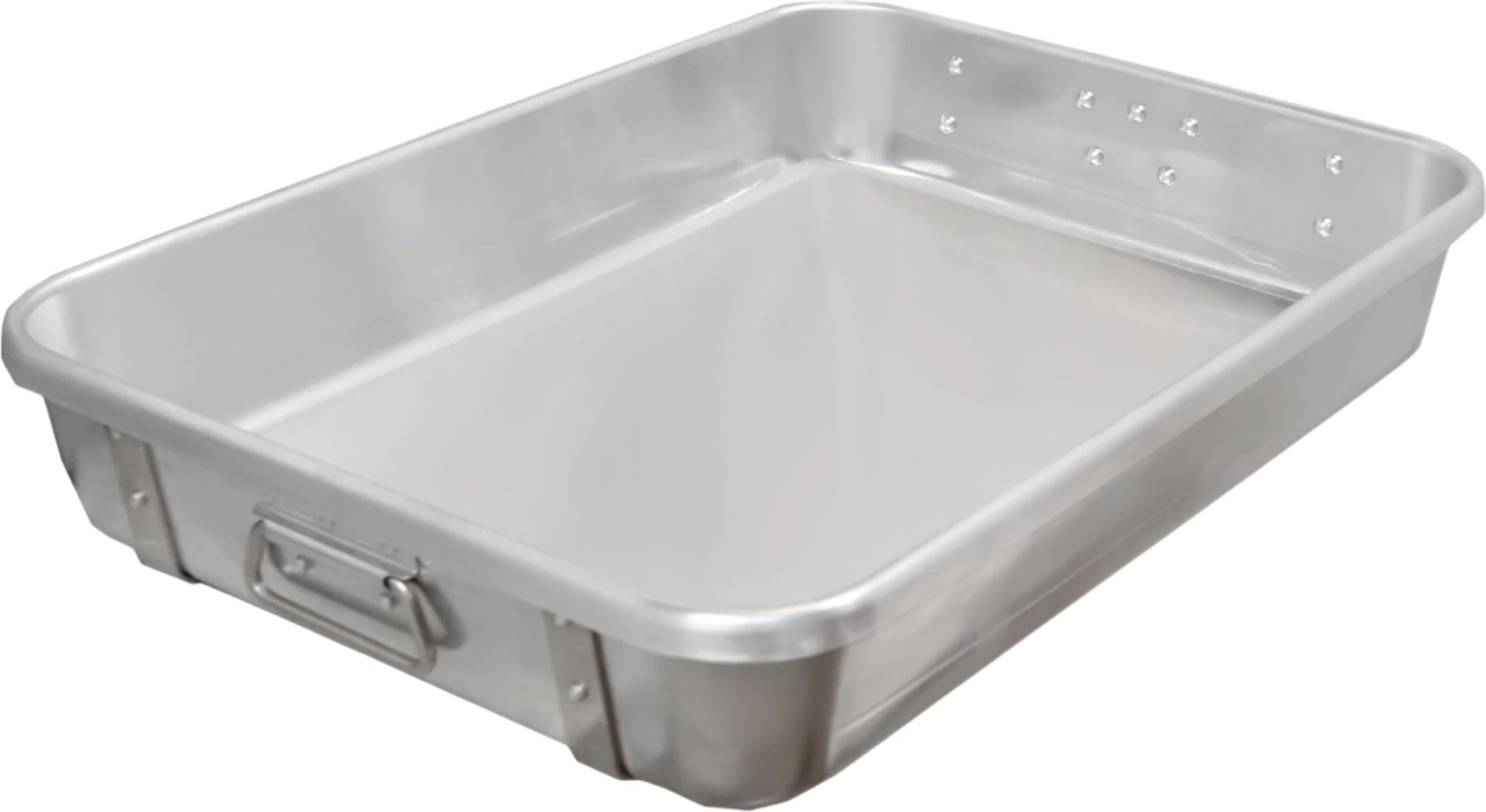 24" x 18" x 4" 10-Gauge (2.5 mm) Heavy-duty Aluminum Double Roaster Pan with Straps and Handles