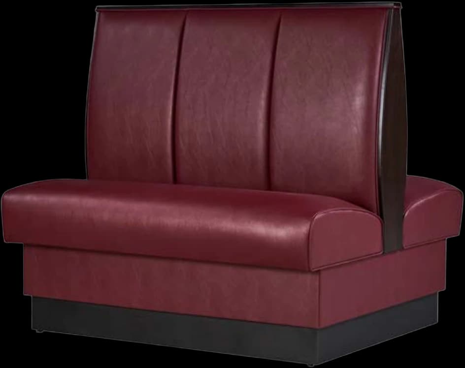 ATS William QuickShip Booth, 3-Channel Back, Double, 42" H x 46" L, Black