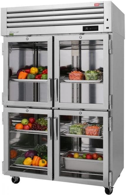 Turbo Air - PRO Series 51.75" Pass Thru Refrigerator With 4 Half Glass Front Door / 4 Half Solid Back Door Pass-Thru - PRO-50-4R-GS-PT-N (ETA 5-6 Weeks)