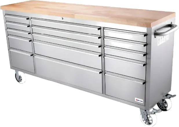 72" Mobile Working Bench with 15 Drawers