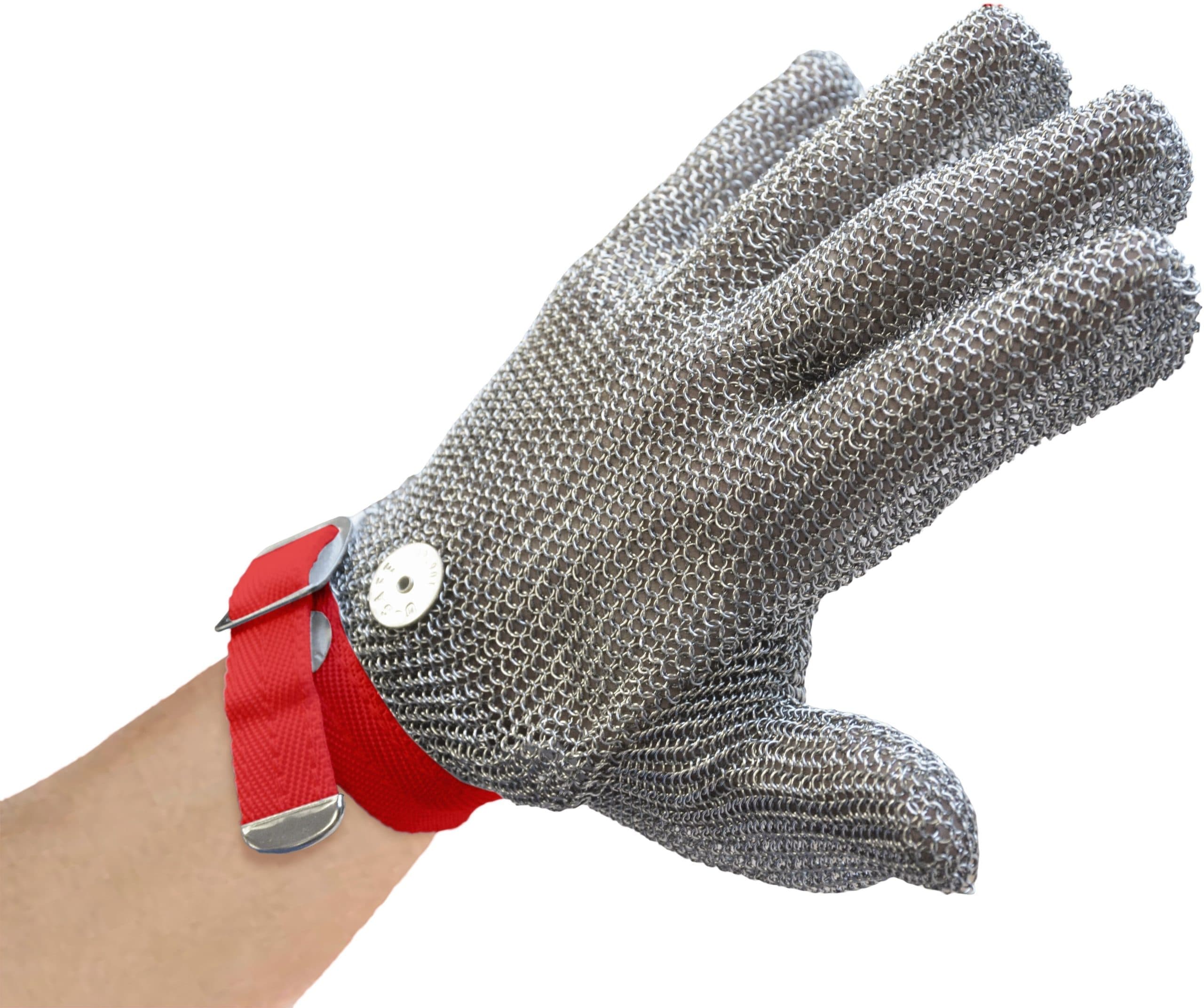 Medium Mesh Glove with Red Wrist Strap