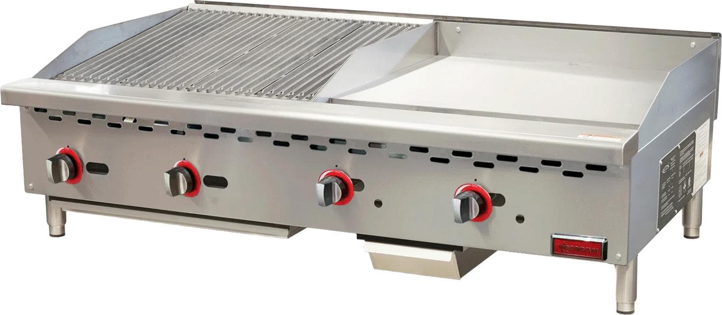 48″ Countertop Gas Combination Charbroiler and Griddle Combo- 130,000 BTU