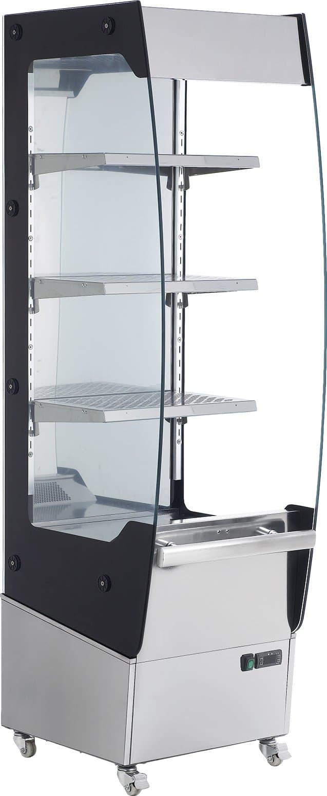 19" Floor Display Warmer, 3 Shelves, Open Front, Self-Service, 7.7 cu.ft. (220 L) capacity
