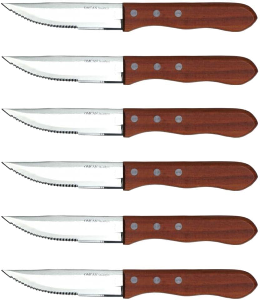 Pointed Tip Blade Steak Table Knife with Wooden Handle