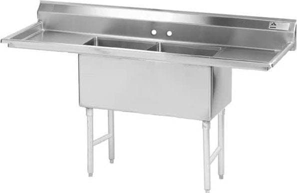 18″ x 21″ x 14″ vTwo Tub Sink with 1.8″ Corner Drain and Two Drainboards
