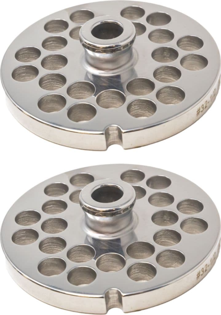European Style #32 stainless steel plate with hub, 12mm (1/2″) – one notch/ round