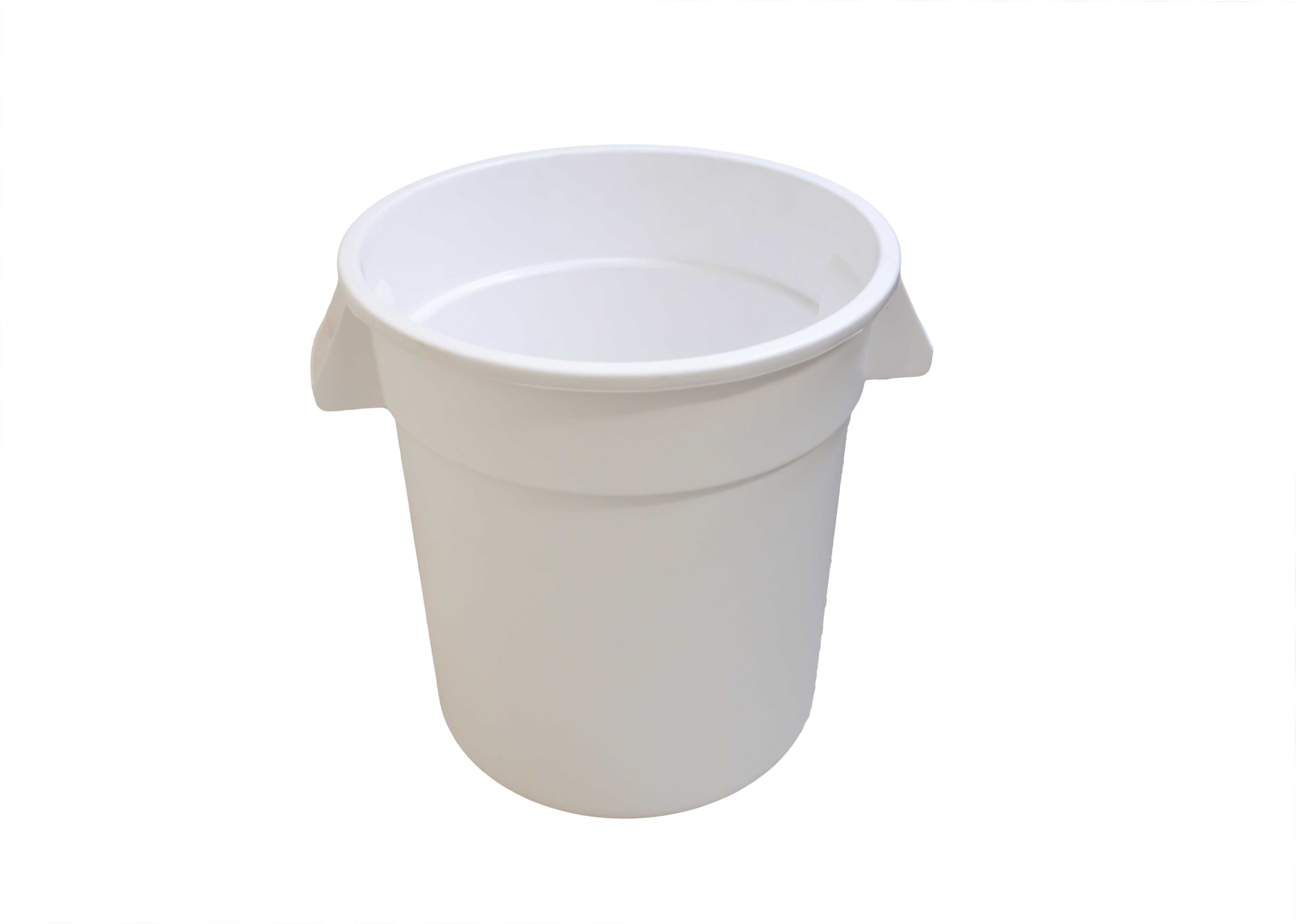 10-Gallon Polyethylene White Round Ingredient Bin