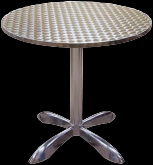 ATS Decorative Table, Modern Pattern Top on Chrome Aluminum Base, 28"R, 42"H