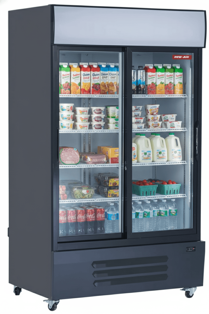 New Air NGR-115-S 55″ Two Sliding Glass Door Merchandiser